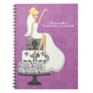 Blonde Bride on Wedding Cake {orchid} Notebook