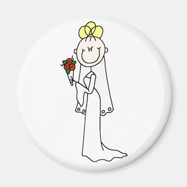 Blonde Bride Roses Magnet (Front)