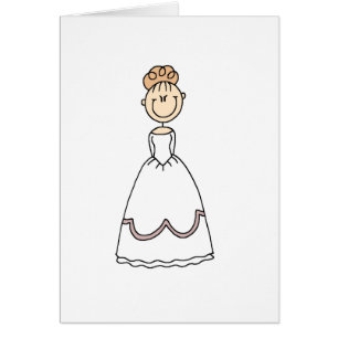 Blonde Bride Stick Figure Card