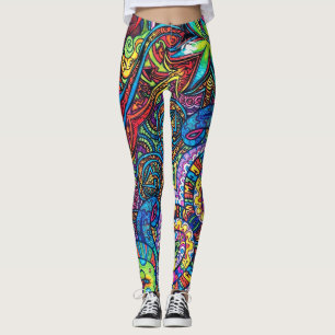 Blonde & Broke - Patterned Leggings - White Logo