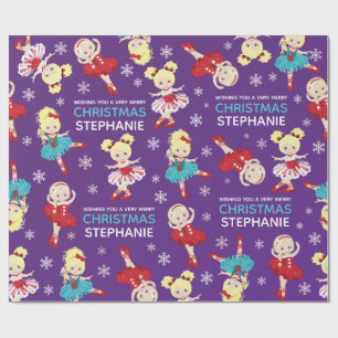 Blonde Christmas Ballerina Wrapping Paper
