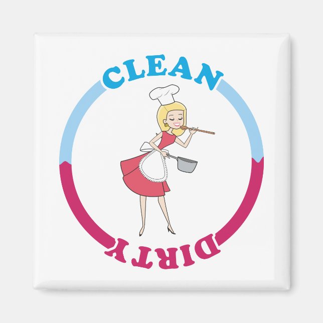 Blonde Clean Dirty Magnet for dishwasher (Front)