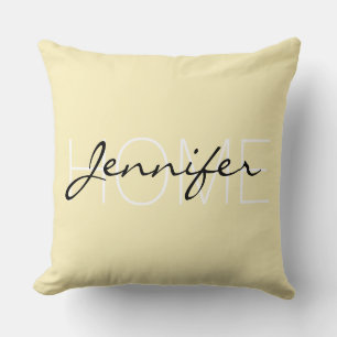 Blonde colour home monogram throw pillow