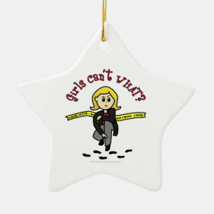 Blonde CSI Girl Ceramic Ornament