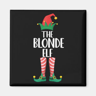 Blonde Elf Matching Family Christmas Party Elf Magnet