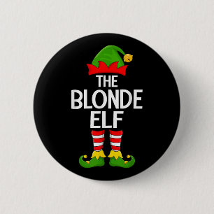 Blonde Elf Xmas Matching Family Elf Squad Christma 2 Inch Round Button