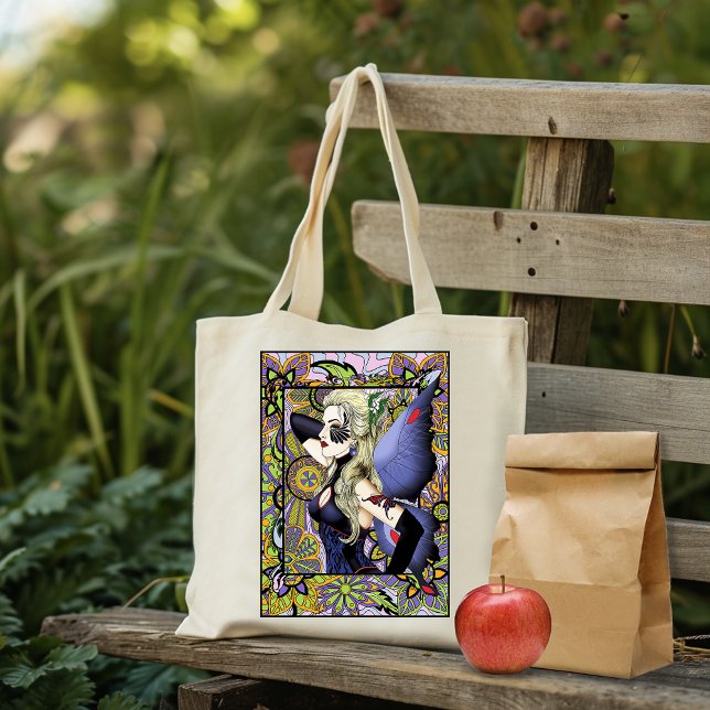 Blonde Fairy Floral Purple Tote Bag (Creator Uploaded)