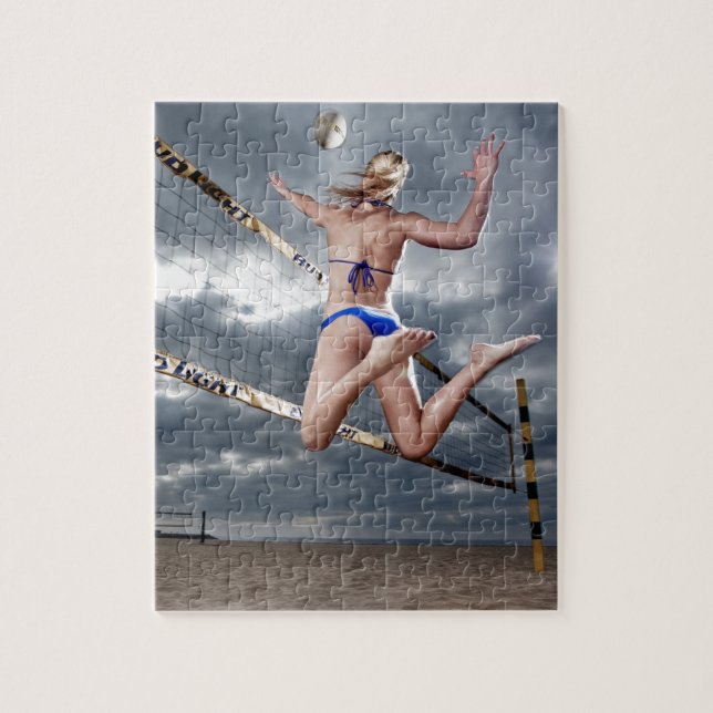 blonde Female beach volleyball player Jigsaw Puzzle (Vertical)
