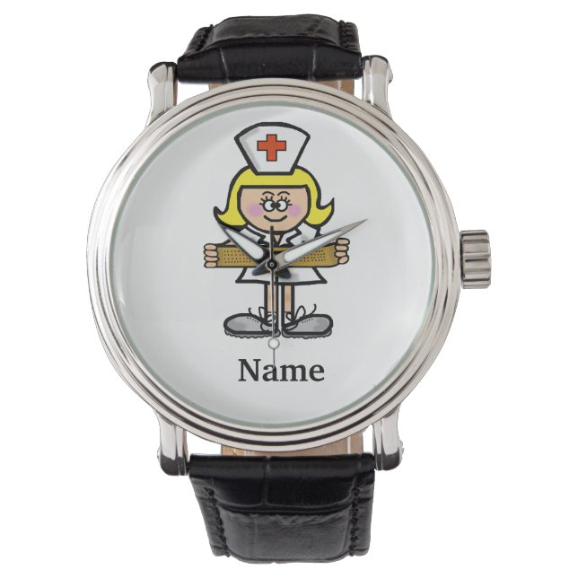 Blonde Female Nurse Watch  Customize It! (Front)