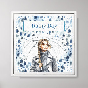 Blonde Female Rainy Day Canvas Print