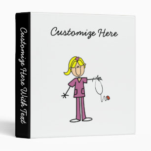 Blonde Female Stick Figure Nurse T-shirts Binder