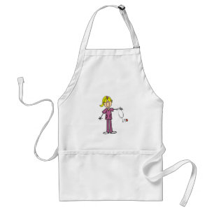 Blonde Female Stick Figure Nurse T-shirts Standard Apron