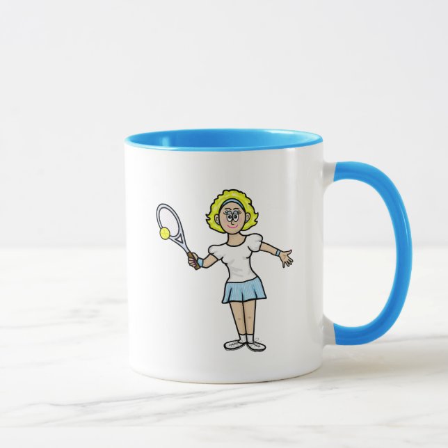 Blonde Female Tennis Player Mug (Right)