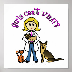 Blonde Female Veterinarian Poster