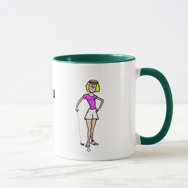 Blonde Femme Golfer Mug (Droite)
