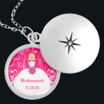 Blonde Fuchsia Wedding Bridesmaid Necklace<br><div class="desc">Keepsake Necklaces Choose either Silver Plated Gold Finish or Sterling Silver Unique Personalized Custom !st Christmas Gift Wedding Keepsake Wedding Party Necklaces - to change background colour - click customize - click edit - choose last tool in drop down menu and choose from one of the colours shown or enter...</div>