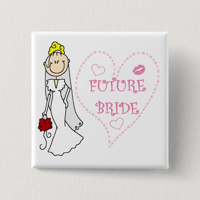 Blonde Future Bride T-shirts and Gifts 2 Inch Square Button (Front)