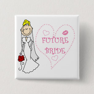 Blonde Future Bride T-shirts and Gifts 2 Inch Square Button