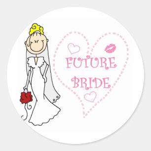 Blonde Future Bride T-shirts and Gifts Classic Round Sticker