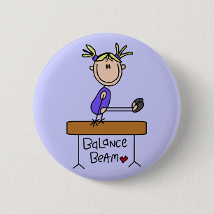 Blonde Girl Gymnast on Beam Tshirts and Gifts 2 Inch Round Button