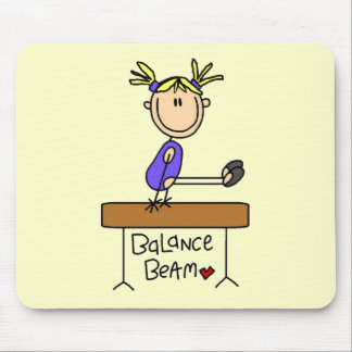 Blonde Girl Gymnast on Beam Tshirts and Gifts Mouse Pad