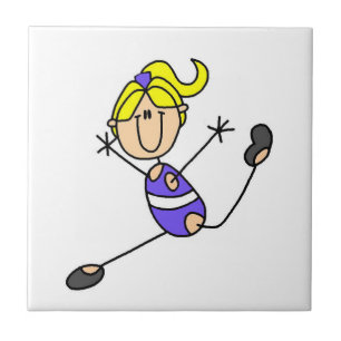 Blonde Girl Gymnast Tile
