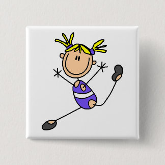 Blonde Girl Gymnast Tshirts and Gifts 2 Inch Square Button