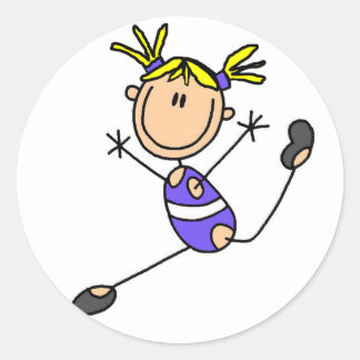 Blonde Girl Gymnast Tshirts and Gifts Classic Round Sticker