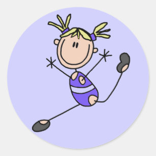 Blonde Girl Gymnast Tshirts and Gifts Classic Round Sticker