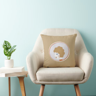 Blonde Girl in the Mirror Throw Pillow