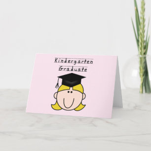 Blonde Girl Kindergarten Graduate Card
