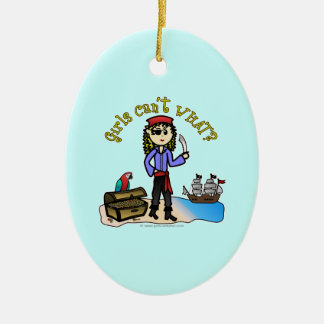 Blonde Girl Pirate Ceramic Ornament