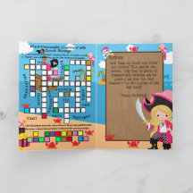 Blonde Girl Pirate Secret Message Happy Birthday