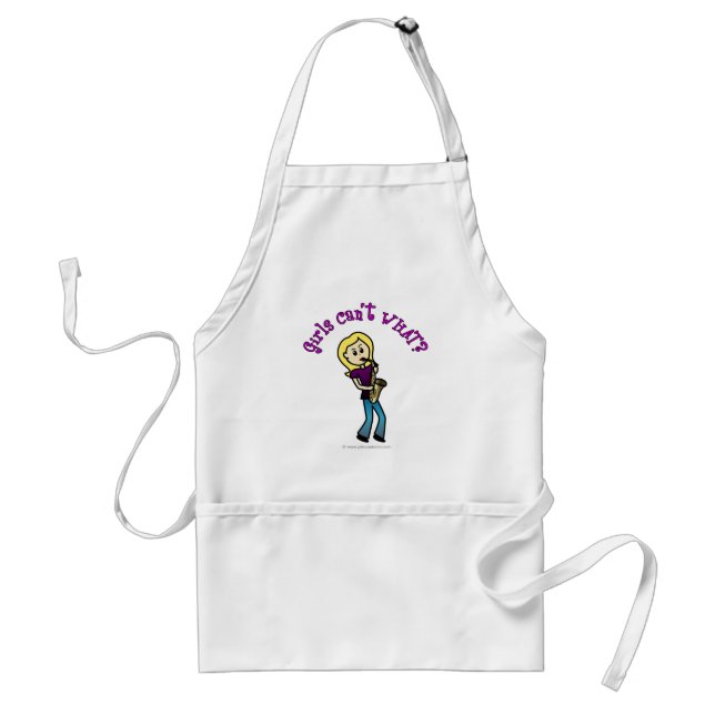 Blonde Girl Playing Saxophone Standard Apron (Front)