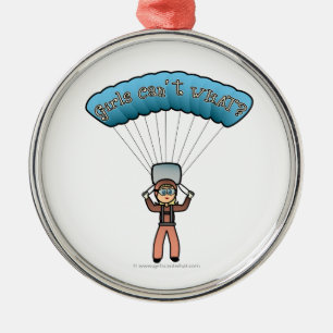 Blonde Girl Sky Diver Metal Ornament