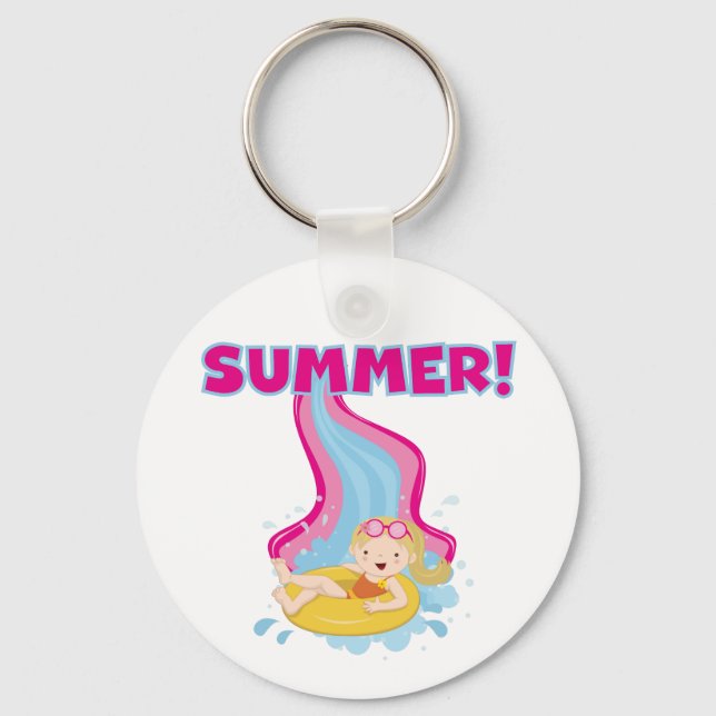 Blonde Girl Summer Keychain (Front)