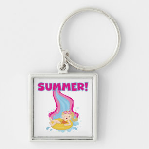 Blonde Girl Summer Keychain