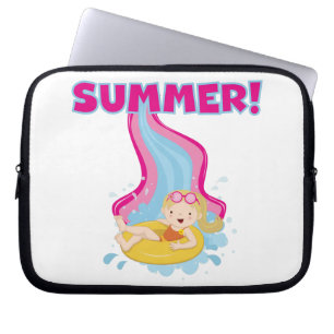 Blonde Girl Summer Laptop Sleeve