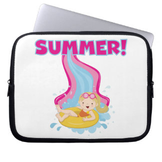 Blonde Girl Summer Laptop Sleeve