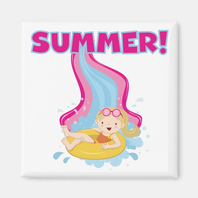 Blonde Girl Summer Magnet (Front)