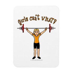 Blonde Girl Weightlifting Magnet