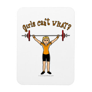 Blonde Girl Weightlifting Magnet