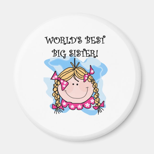 Blonde Girl World's Best Big Sister Magnet (Front)