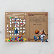 Blonde Girls Basketball Secret Message Birthday