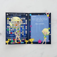 Blonde Girls Gymnastics Secret Message Birthday