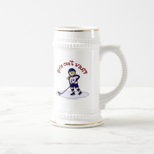 Blonde Girls Hockey Player Beer Stein