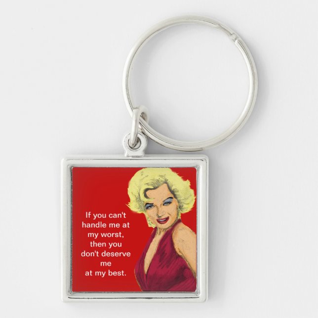 Blonde Glamour Girl Keychain (Front)
