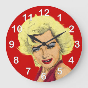 Blonde Glamour Girl Large Clock