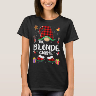 Blonde Gnome Buffalo Plaid Red Matching Family Chr T-Shirt