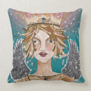 Blonde Guardian Angel Princess Priestess Paloma  Throw Pillow